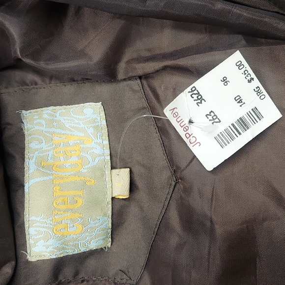 NWT Everyday Brown Faux Fur Trim Puffer Full Zip Jacket - Picture 5 of 11